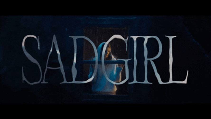 Sad Anime Girl Moving Text GIF