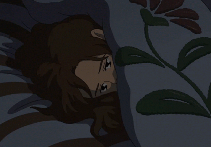 Sad Anime Girl With Blanket GIF