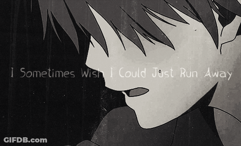 Sad Anime Run Away GIF