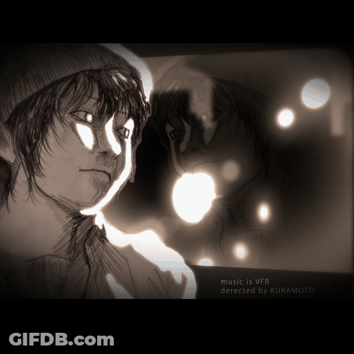 Sad Anime Strolling City At Night GIF