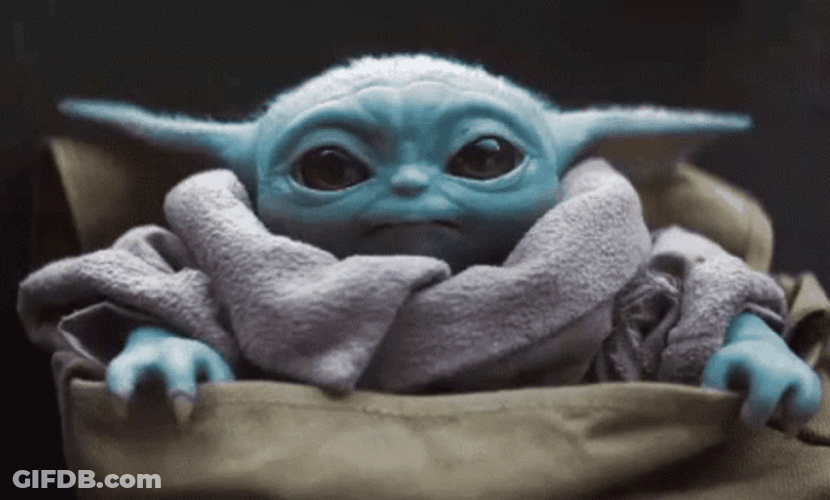 Sad Baby Yoda Waving Goodbye GIF
