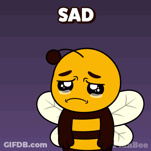 Sad Bee Cartoon Saying Sad GIF