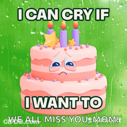 Sad Birthday Cake I Can Cry If I Want To We All Miss You Mom GIF