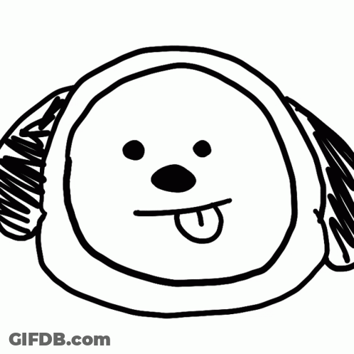 Sad Black And White Dog Face GIF