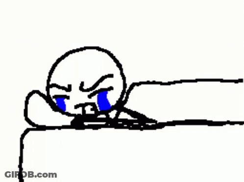 Sad Black And White Stick Figure GIF