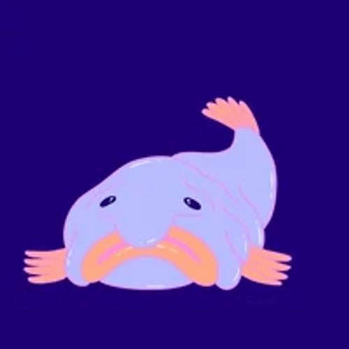 Sad Blobfish Swimming Floating Winking GIF