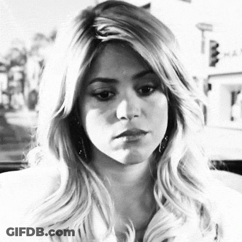 Sad Blonde Woman Black And White GIF