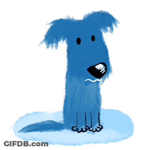Sad Blue Dog GIF