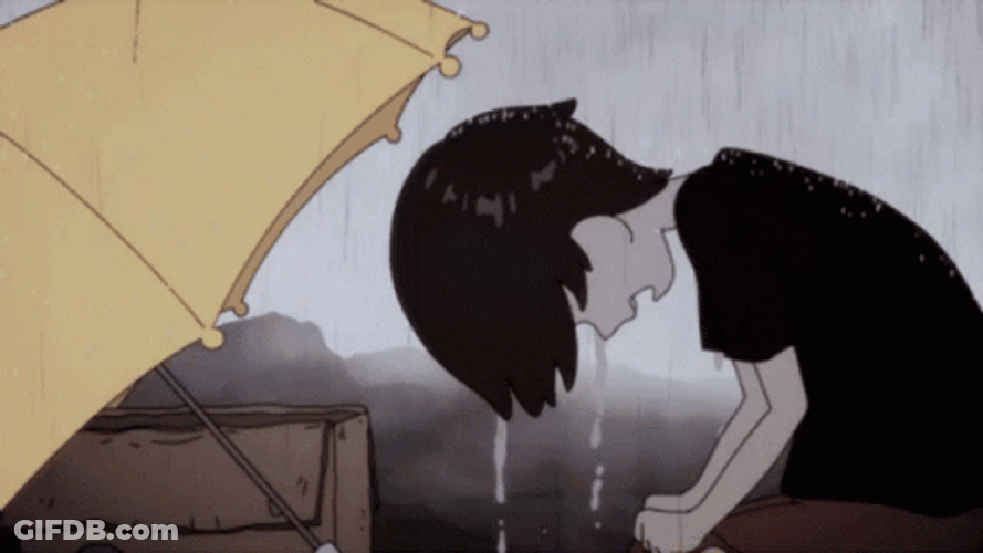 Sad Boy Crying In The Rain GIF