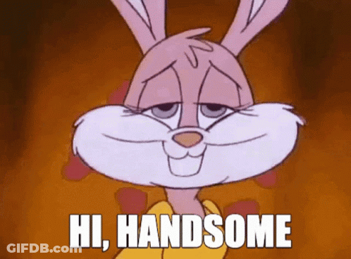 Sad Bunny Saying Hi Handsome GIF