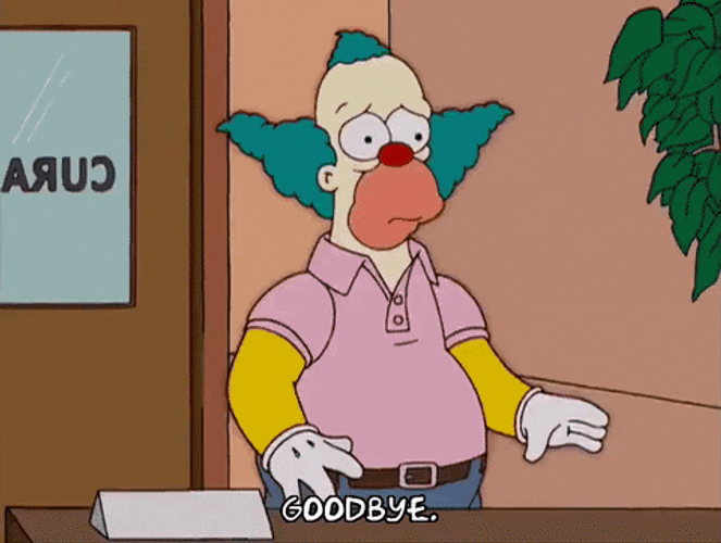 Sad Bye Krusty The Clown The Simpsons GIF