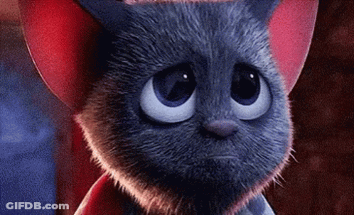 Sad Cartoon Cat Close Up GIF