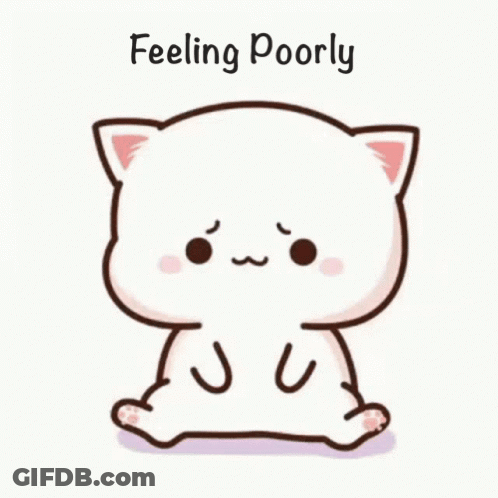 Sad Cartoon Cat Lying Down GIF