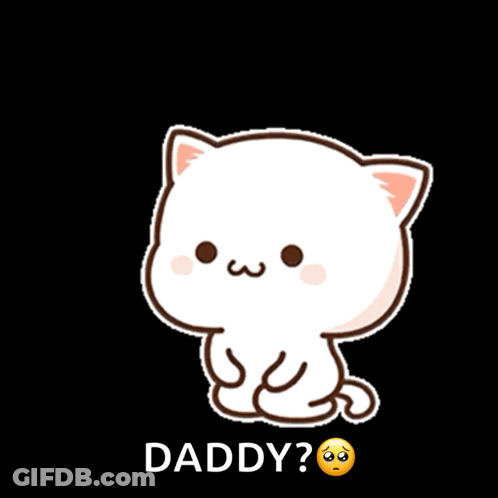 Sad Cartoon Cat Saying Daddy GIF
