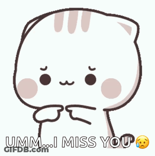 Sad Cartoon Cat Says Umm I Miss You GIF