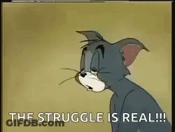 Sad Cartoon Cat The Struggle Is Real GIF