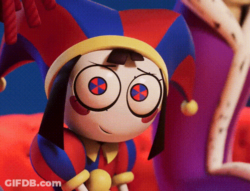 Sad Cartoon Character In Jester Hat Big Eyes GIF