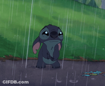 Sad Cartoon Character In Rain GIF