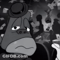 Sad Cartoon Character In Top Hat GIF