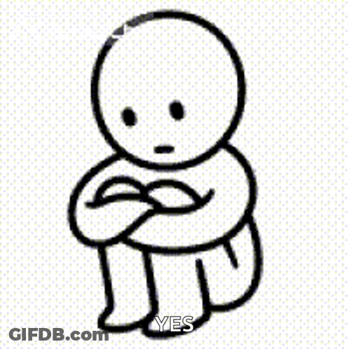 Sad Cartoon Character Sitting Crossed Arms Yes Sign GIF