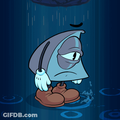 Sad Cartoon Character With Dollar Sign Over Head GIF