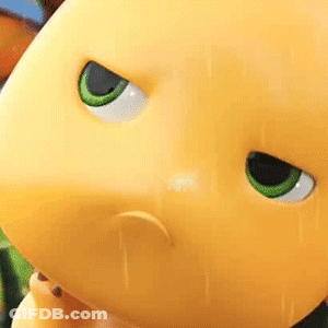Sad Cartoon Character With Green Eyes GIF