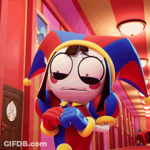 Sad Cartoon Character With Jester Hat GIF