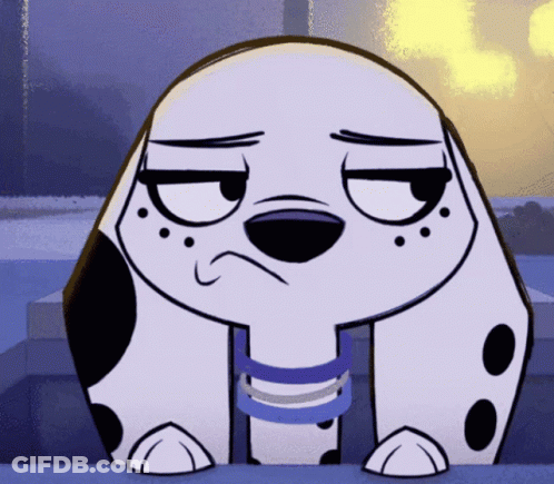 Sad Cartoon Dalmatian Dog GIF