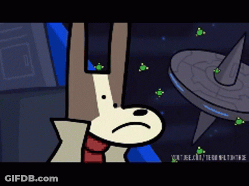 Sad Cartoon Dog With YouTube URL GIF