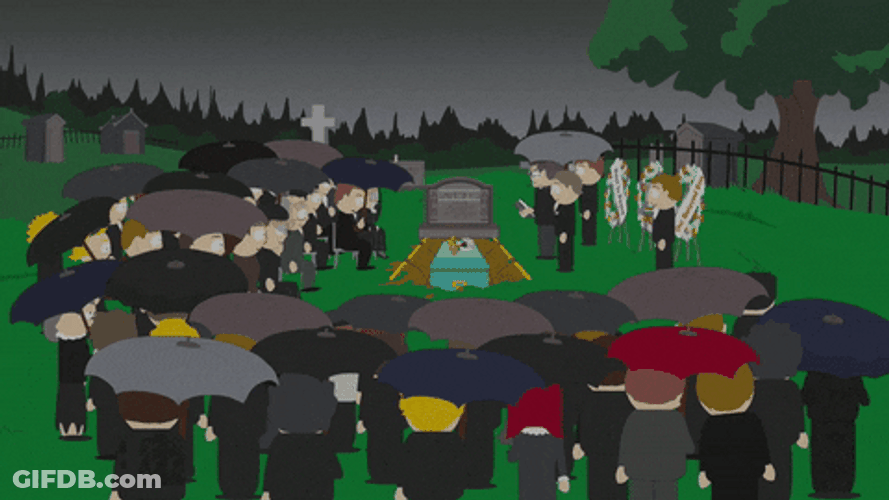 Sad Cartoon Funeral Service South Park GIF