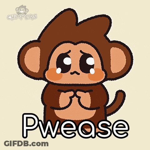 Sad Cartoon Monkey Pwease GIF