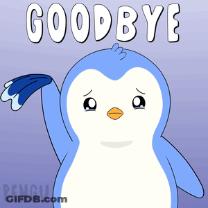 Sad Cartoon Penguin Saying Goodbye GIF