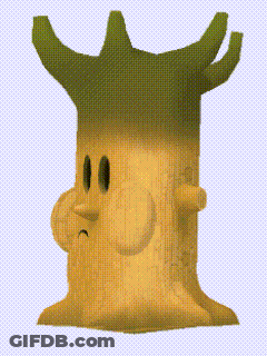 Sad Cartoon Tree Stump GIF