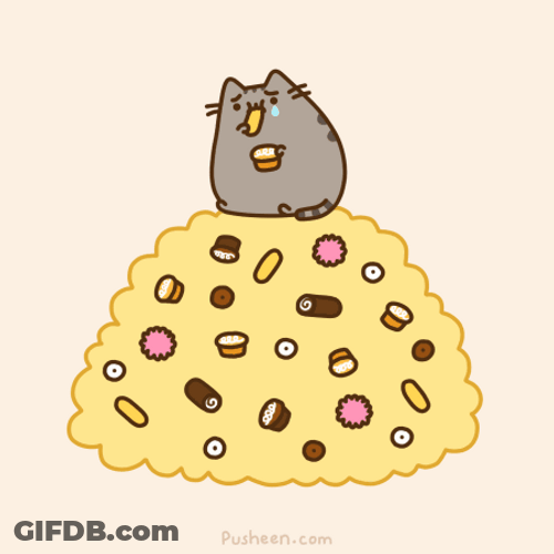 Sad Cat Dreaming Of Foods GIF