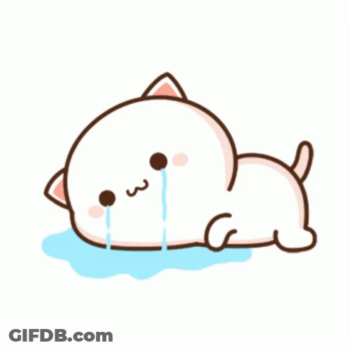 Sad Cat Mochj Laying Down Crying GIF