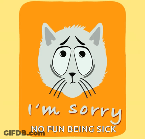 Sad Cat Saying I'm Sorry No Fun Being Sick GIF