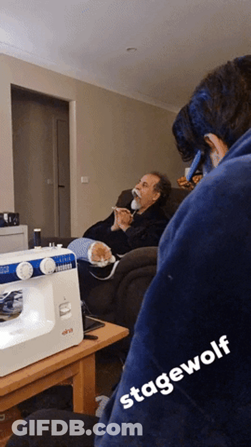 Sad Cat With Tired Owner GIF