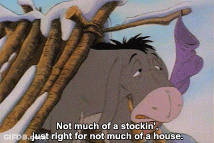 Sad Christmas Stocking Of Eeyore GIF