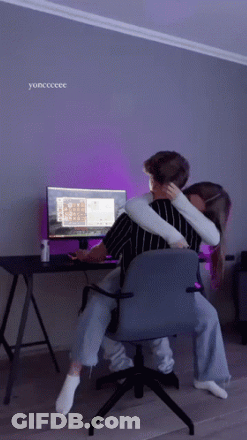 Sad Couple Goals Playing Computer Game GIF