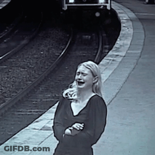 Sad Crying Girl Grunge Train Aesthetic GIF