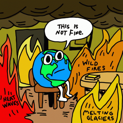 Sad Earth Global Warming Animation GIF