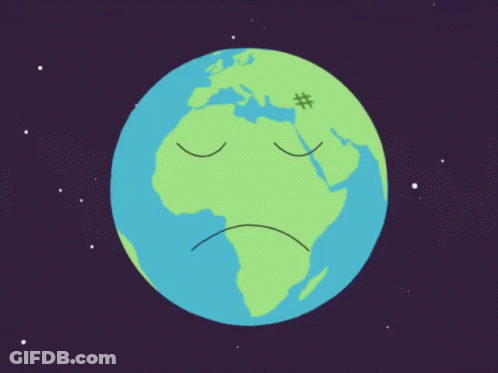 Sad Earth With Bandage On Head GIF