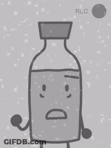 Sad Face Bottle With Record Button GIF