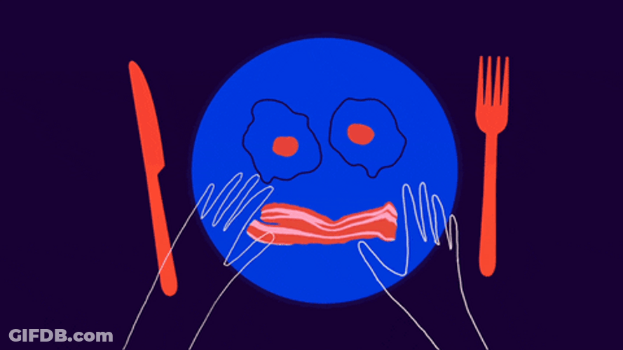 Sad Face Breakfast Bacon GIF
