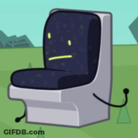 Sad Face Cartoon Chair GIF