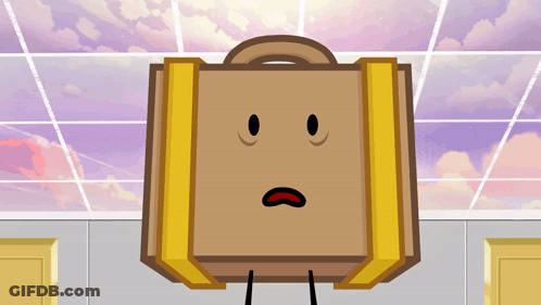Sad Face Cartoon Suitcase GIF
