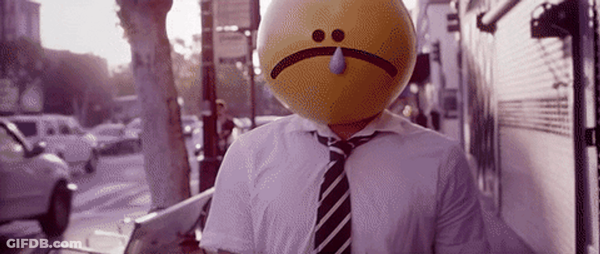 Sad Face Emoji Walking GIF