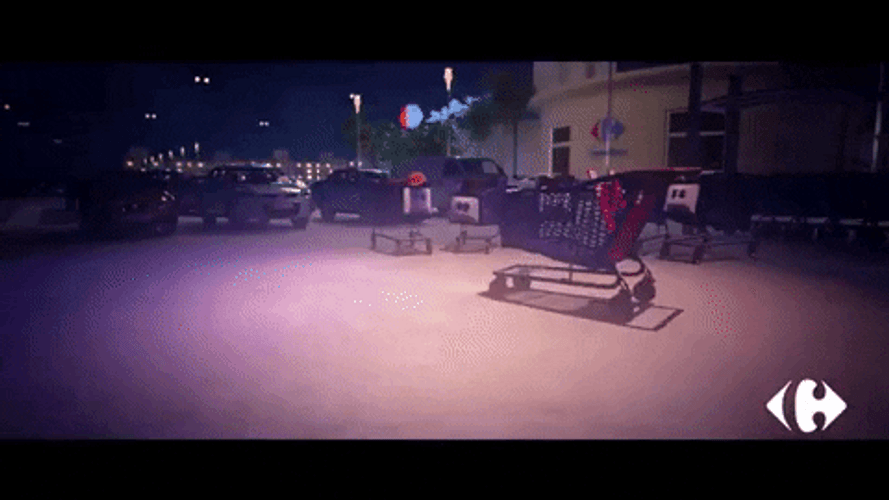 Sad Face Grocery Cart Cartoon GIF
