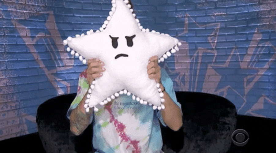 Sad Face Star Pillow GIF