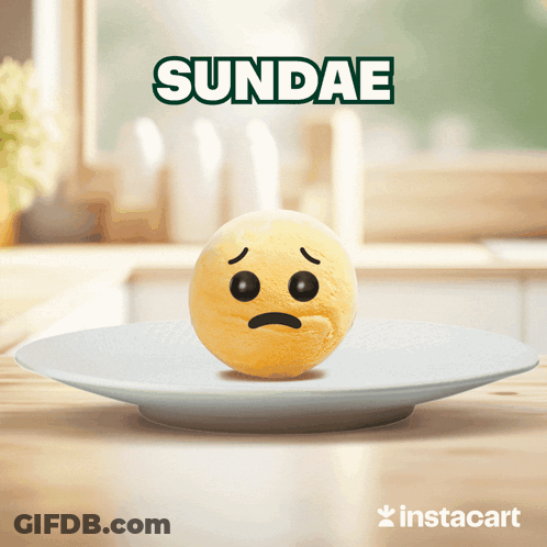 Sad Face Sundae Plate GIF